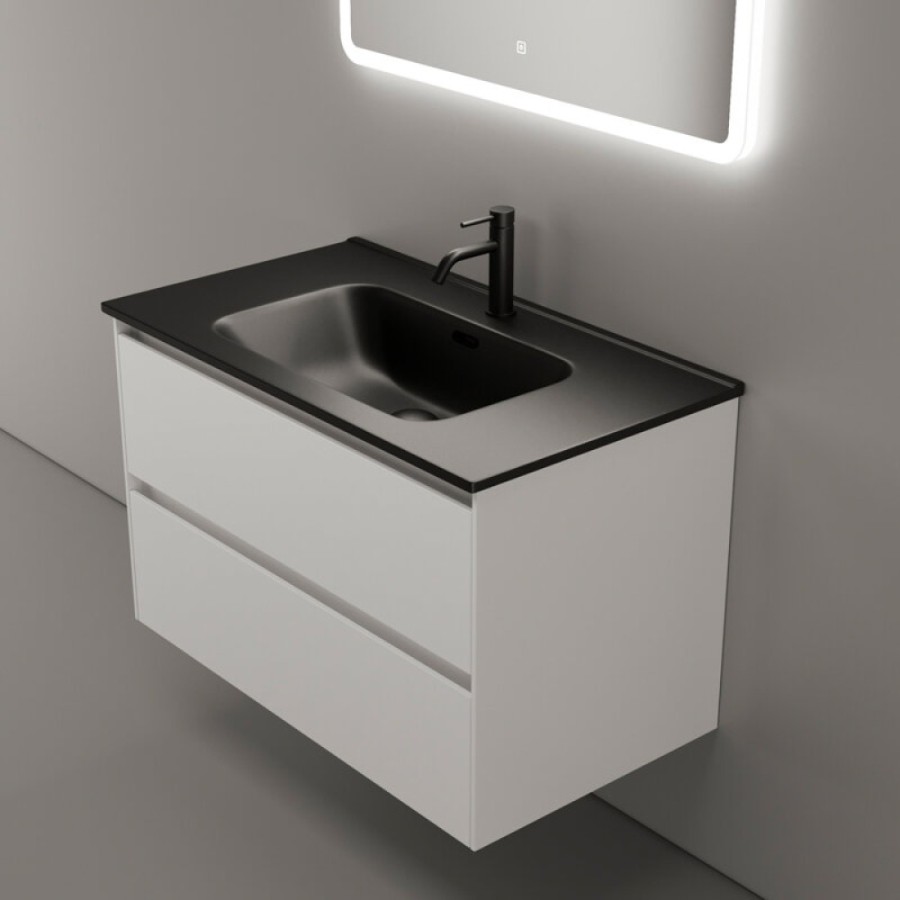 Тумба под раковину Sancos Cento CN80W 80, подвесная, белый глянец