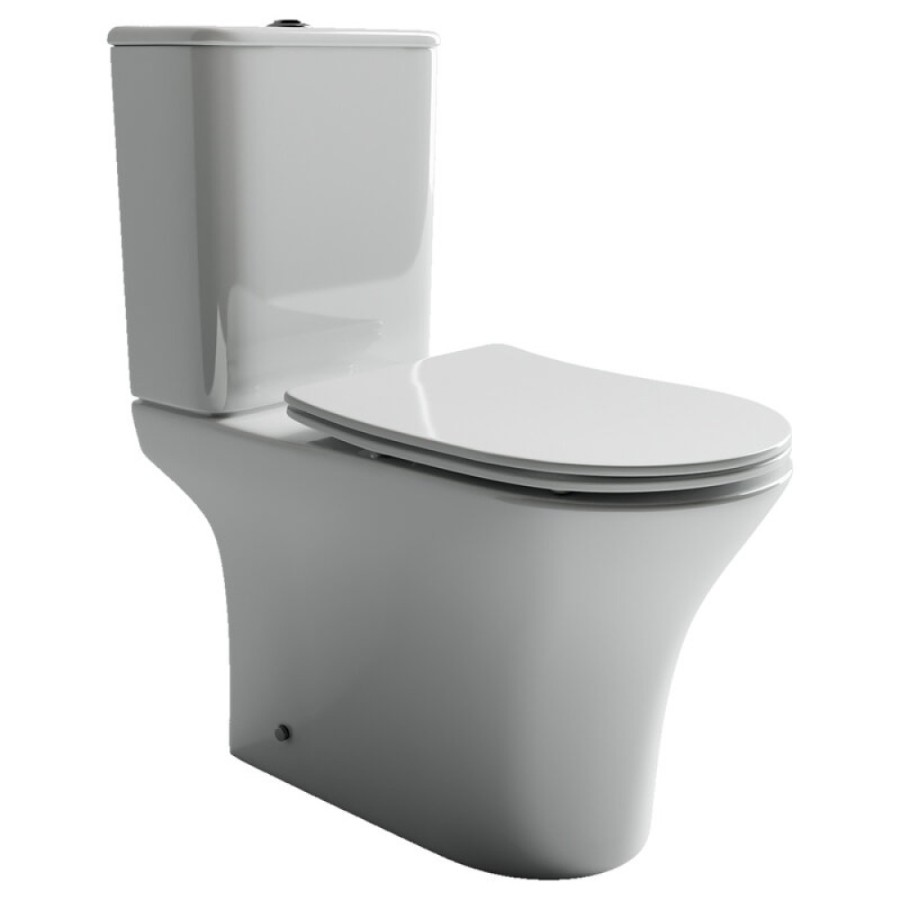 Напольный унитаз Ceramicanova с бачком Fortuna CN9001 Rimless, безободковый, крышка микролифт, белый, сантехфарфор