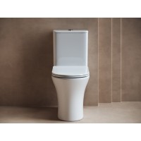 Напольный унитаз Ceramicanova с бачком Fortuna CN9001 Rimless, безободковый, крышка микролифт, белый, сантехфарфор