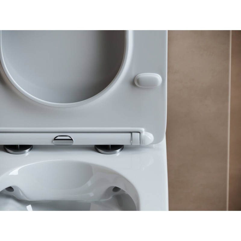 Напольный унитаз Ceramicanova с бачком Fortuna CN9001 Rimless, безободковый, крышка микролифт, белый, сантехфарфор