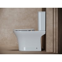 Напольный унитаз Ceramicanova с бачком Fortuna CN9001 Rimless, безободковый, крышка микролифт, белый, сантехфарфор