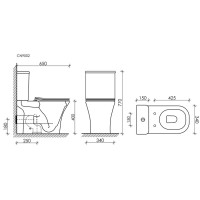 Напольный унитаз Ceramicanova с бачком Alfa CN9002 Rimless, безободковый, крышка микролифт, белый, сантехфарфор