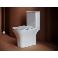 Напольный унитаз Ceramicanova с бачком Alfa CN9002 Rimless, безободковый, крышка микролифт, белый, сантехфарфор