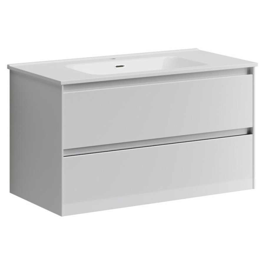 Тумба под раковину Sancos Cento CN90W 90, подвесная, белый глянец