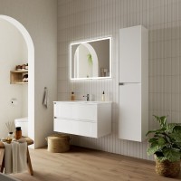 Тумба под раковину Sancos Cento CN90W 90, подвесная, белый глянец