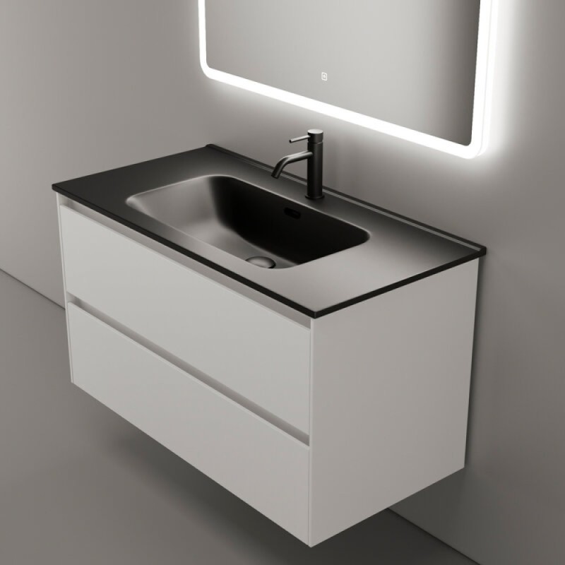 Тумба под раковину Sancos Cento CN90W 90, подвесная, белый глянец