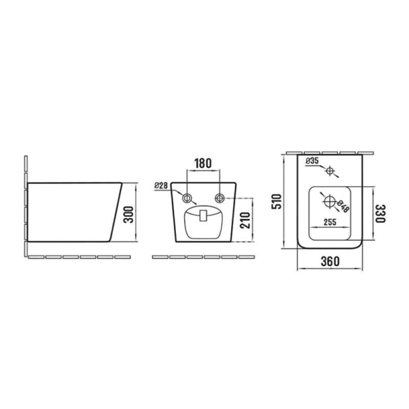 Подвесное биде Comforty 00-00012850 с переливом Белый
