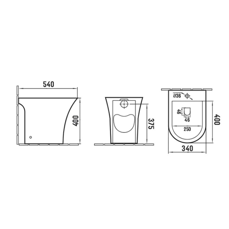 Напольное биде Comforty 00-00012870 с переливом Белый