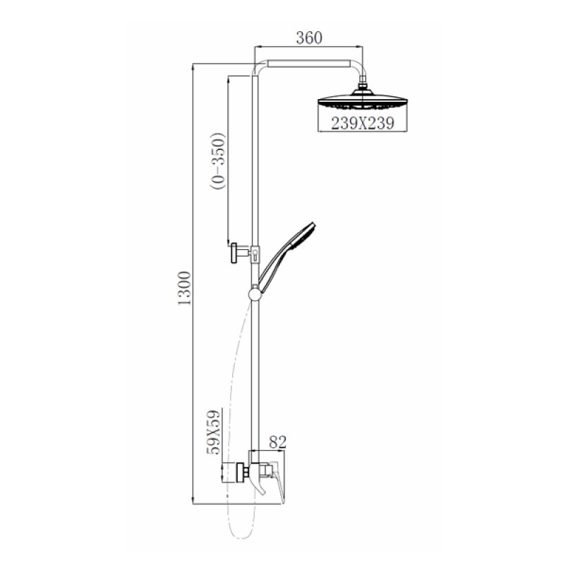 Душевая система Comforty FF071R-CMT 00-00004528 Черный матовый