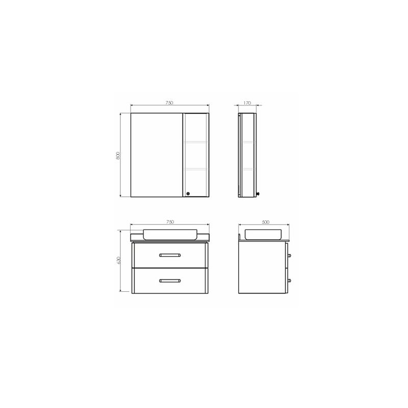 Зеркало-шкаф Comforty "Амстердам-75" 00004144209 белый