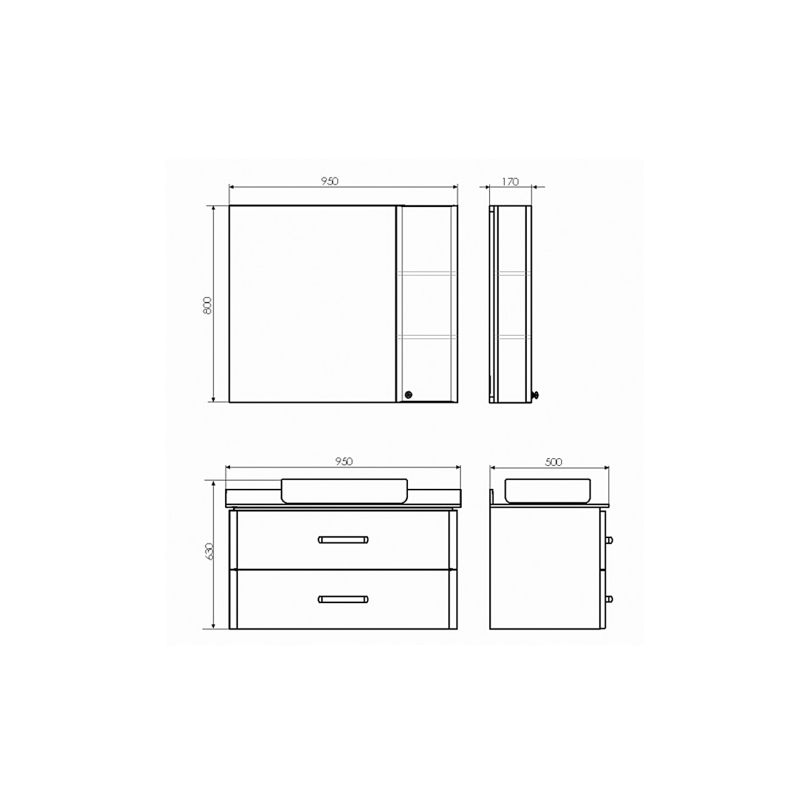 Зеркало-шкаф Comforty "Амстердам-95" 00004143986 белый