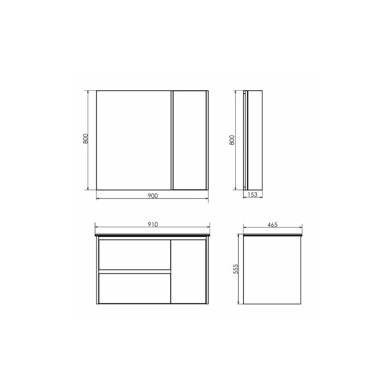 Зеркало-шкаф Comforty "Бремен-90" 00004142374 дуб белый
