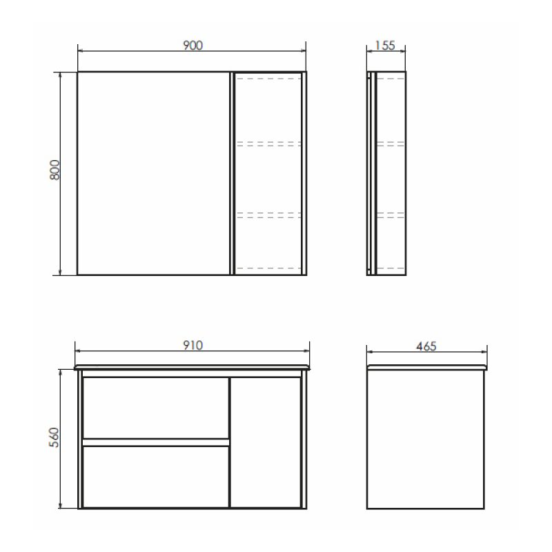 Зеркало-шкаф Comforty "Бремен-90" 00004142374 дуб белый