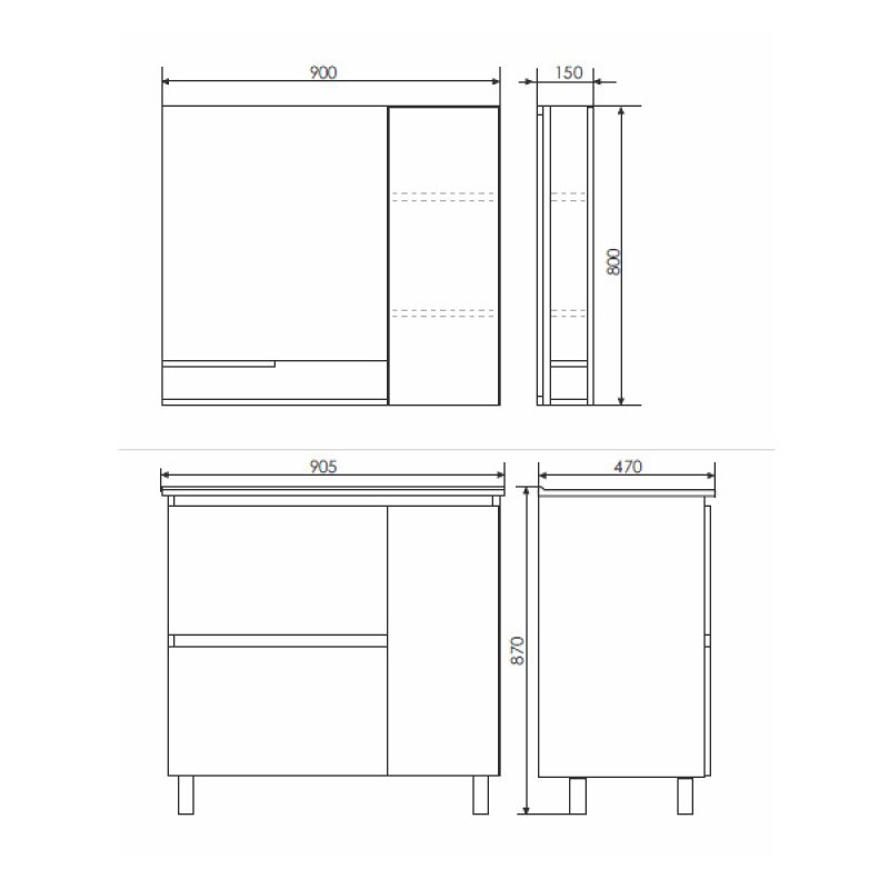 Зеркало-шкаф Comforty "Верона-90" 00004136714 дуб белый