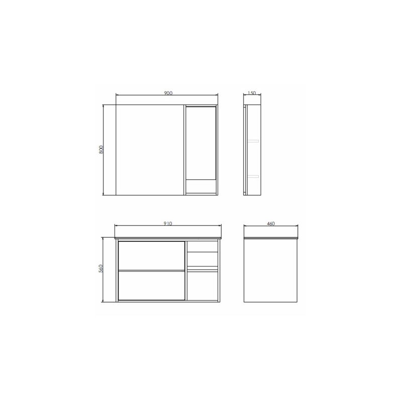 Зеркало-шкаф Comforty "Гамбург-90" 00004142227 дуб сонома
