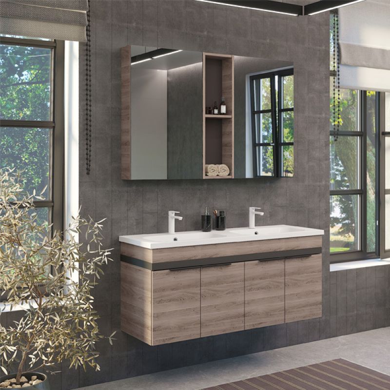 Зеркало-шкаф Comforty "Дуэт-50" 00-00009923 дуб натуральный