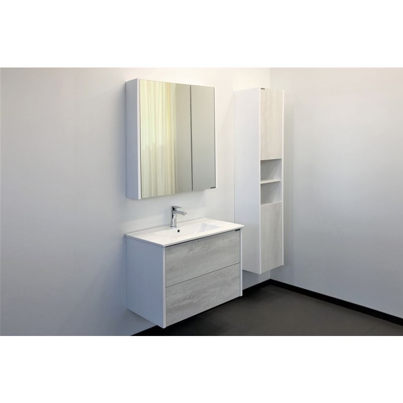 Зеркало-шкаф Comforty "Женева-75" 00004137096 дуб белый