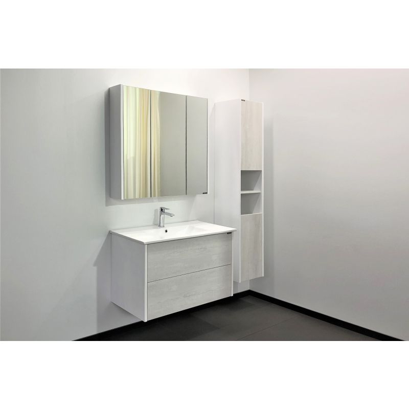 Зеркало-шкаф Comforty "Женева-90" 00004137132 дуб белый