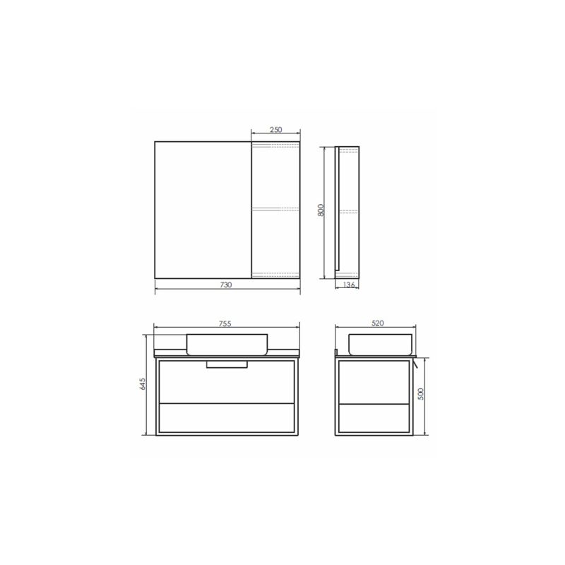Зеркало-шкаф Comforty "Кёльн-75" 00004149061 дуб темный 