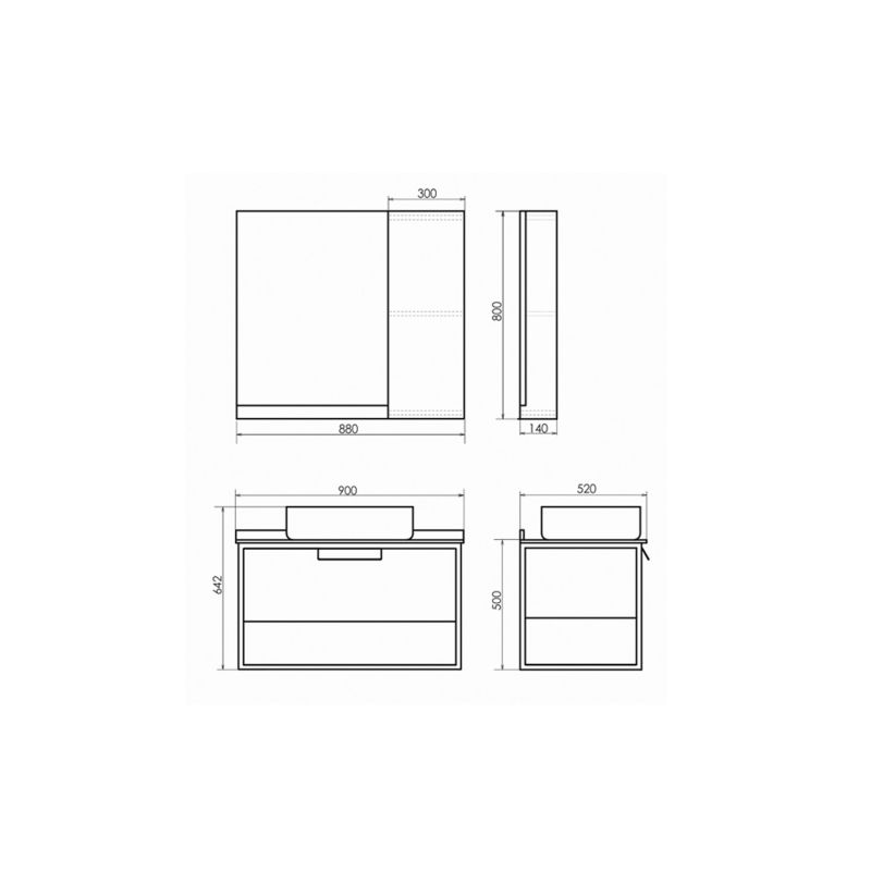 Зеркало-шкаф Comforty "Кёльн-90" 00004147987 дуб темный