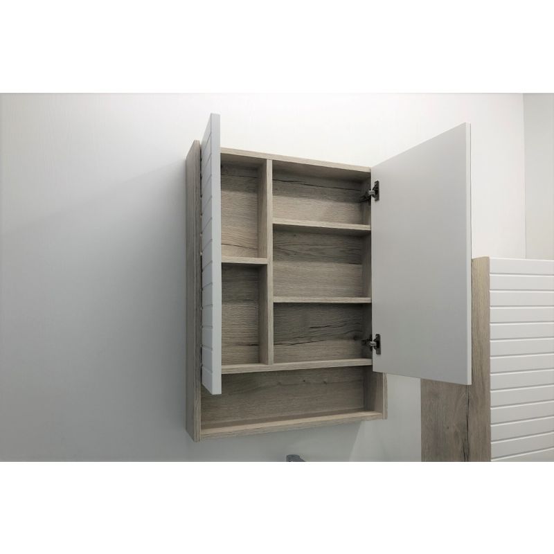 Зеркало-шкаф Comforty "Клеон-60" 00-00002045 белый/дуб дымчатый