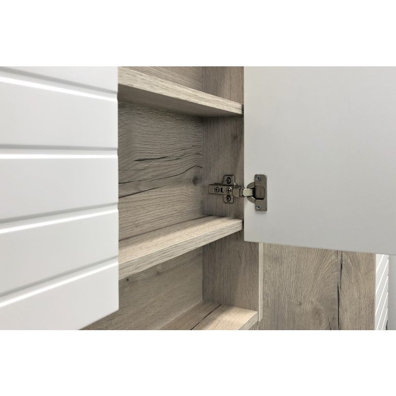 Зеркало-шкаф Comforty "Клеон-60" 00-00002045 белый/дуб дымчатый