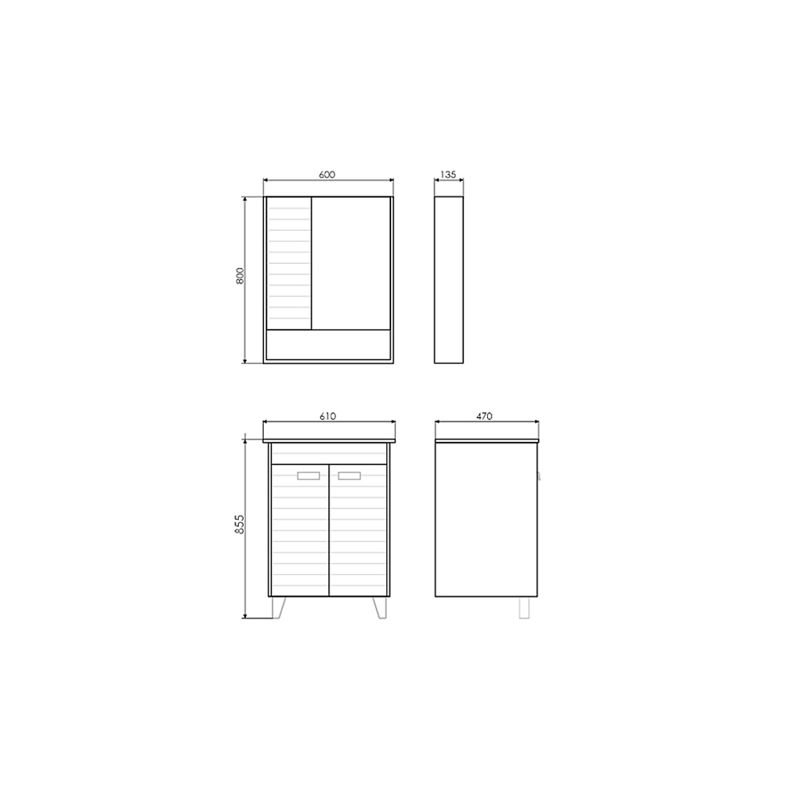 Зеркало-шкаф Comforty "Клеон-60" 00-00002045 белый/дуб дымчатый