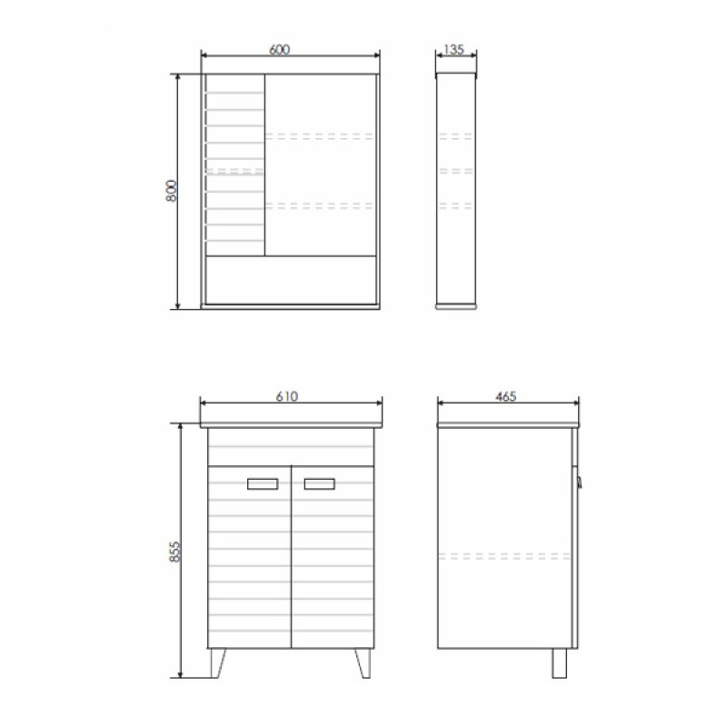 Зеркало-шкаф Comforty "Клеон-60" 00-00002045 белый/дуб дымчатый