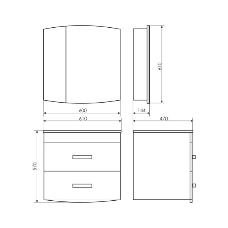 Зеркало-шкаф Comforty "Лаура-60-2" 00003119850 белый