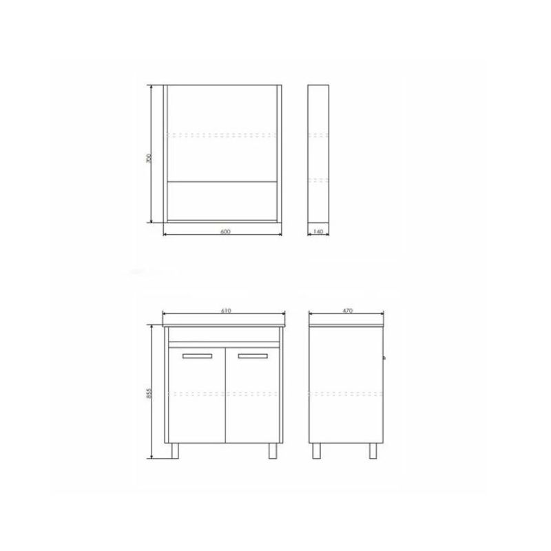 Зеркало-шкаф Comforty "Марио-60" 00-00015518 LED-подсветка дуб дымчатый