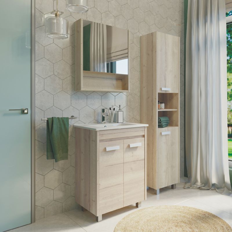 Зеркало-шкаф Comforty "Марио-60" 00-00005201 дуб дымчатый