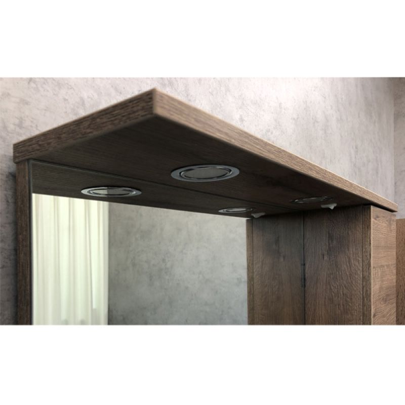 Зеркало-шкаф Comforty "Марио-75" 00-00004159 дуб темный