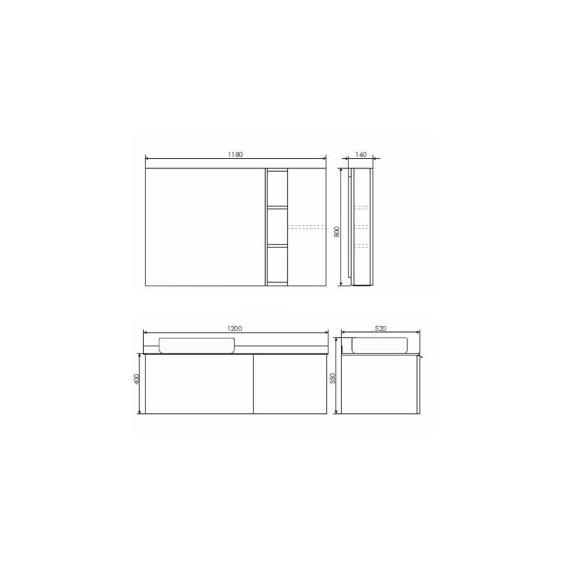 Зеркало-шкаф Comforty "Милан-120" 00004136261 белый глянец