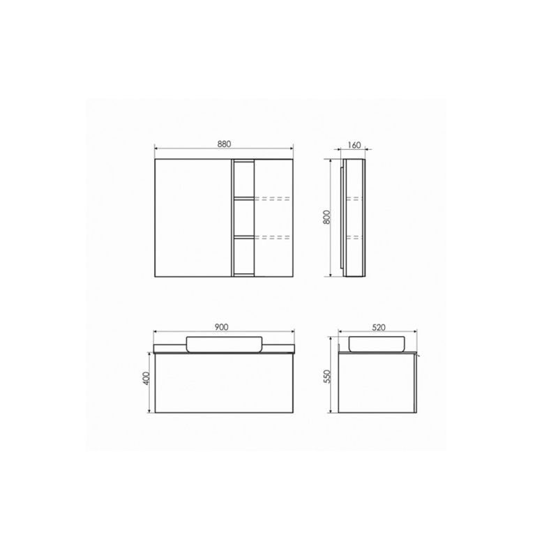 Зеркало-шкаф Comforty "Милан-90" 00004137130 белый глянец
