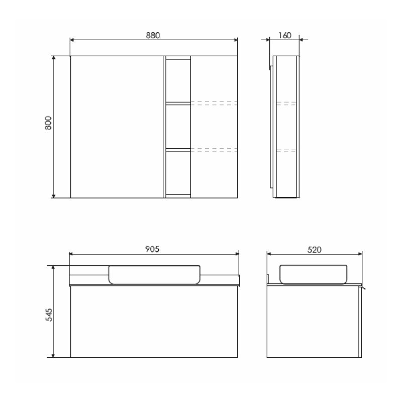 Зеркало-шкаф Comforty "Милан-90" 00004137130 белый глянец