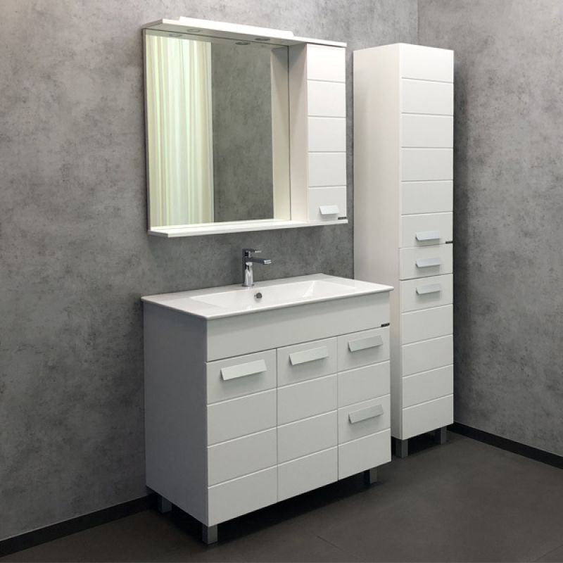 Зеркало-шкаф Comforty "Модена М-90" 00-00001641 белый матовый