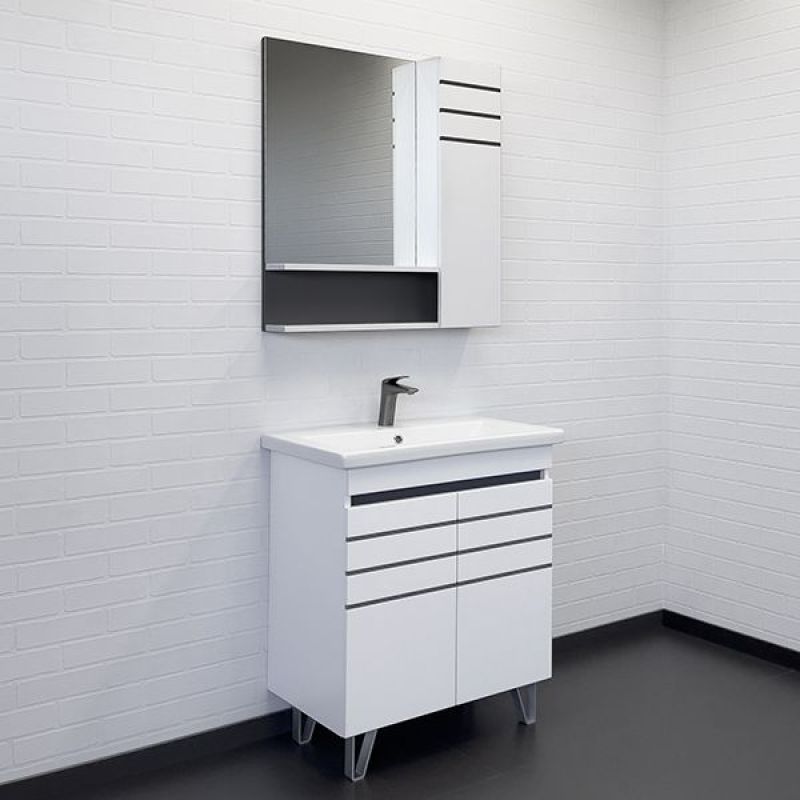 Зеркало-шкаф Comforty "Нарва-70" 00-00001285 белый матовый