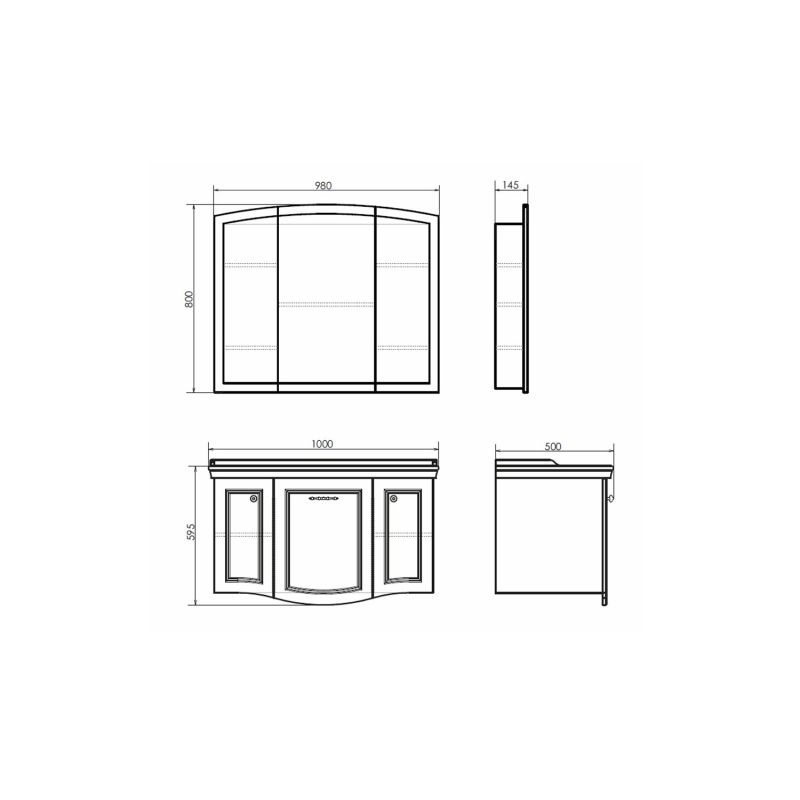 Зеркало-шкаф Comforty "Палини-100" 00004147994 белый глянец