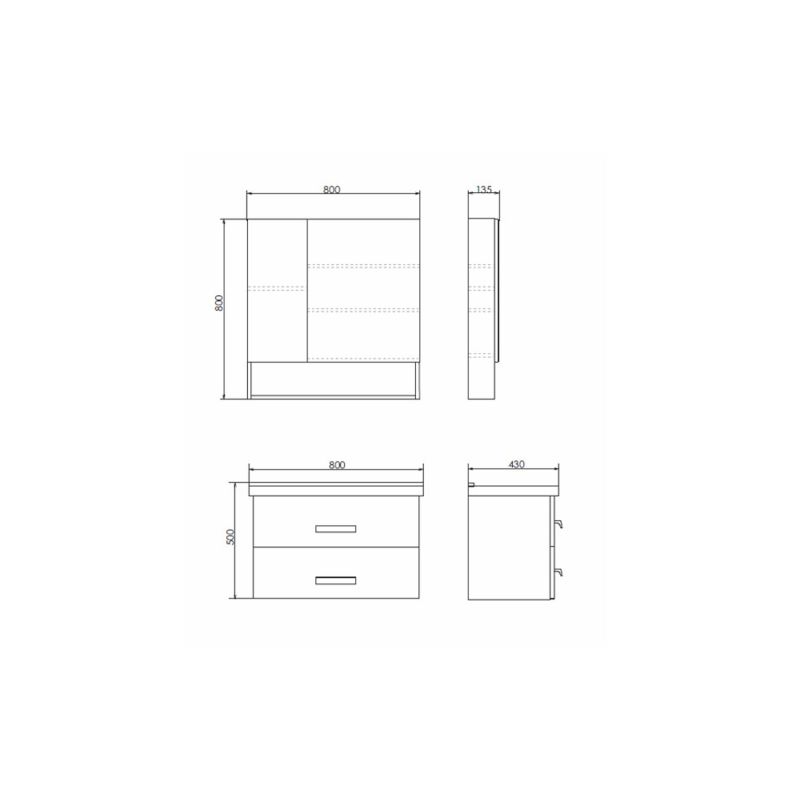 Зеркало-шкаф Comforty "Парма-80" 00004143489 дуб дымчатый