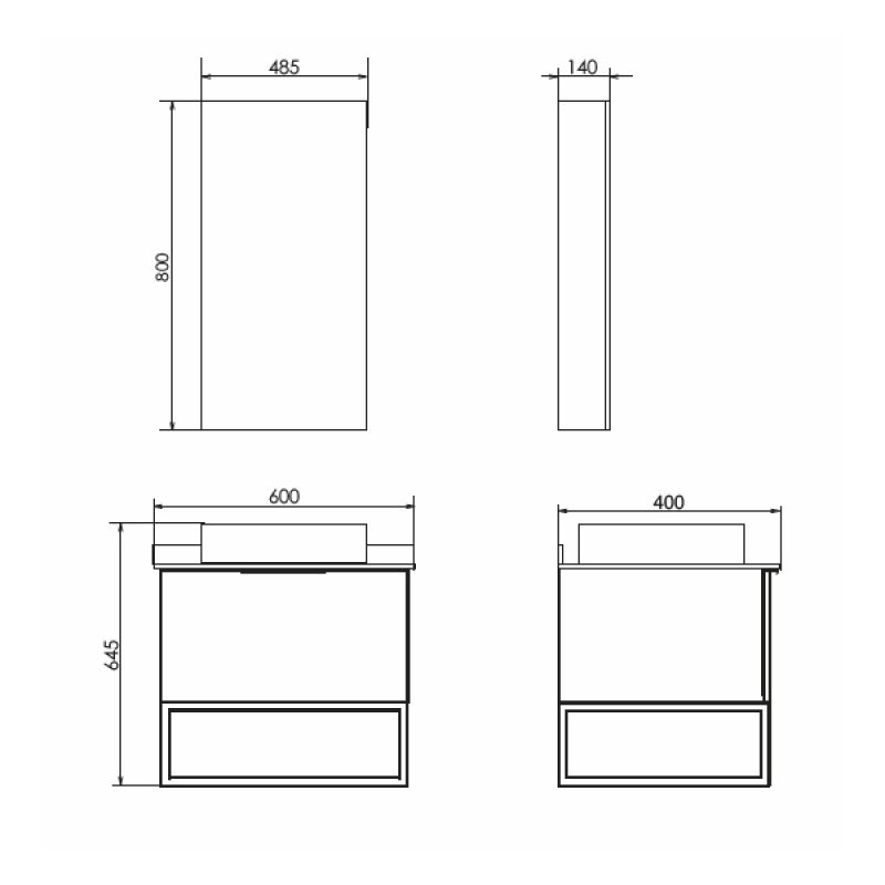 Зеркало-шкаф Comforty "Порто-50" 00-00009233 дуб дымчатый
