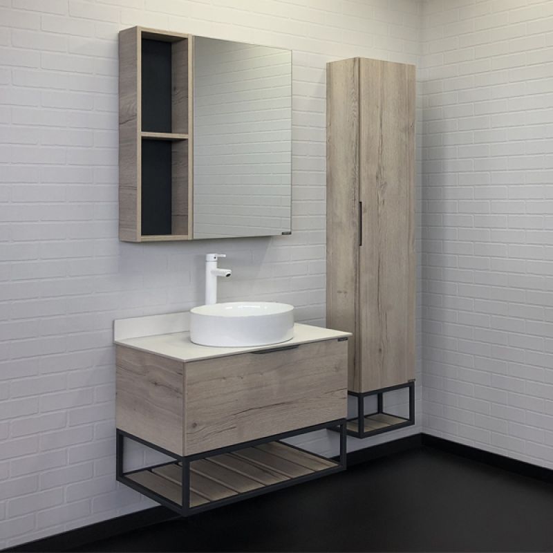 Зеркало-шкаф Comforty "Порто-75" 00-00009234 дуб дымчатый