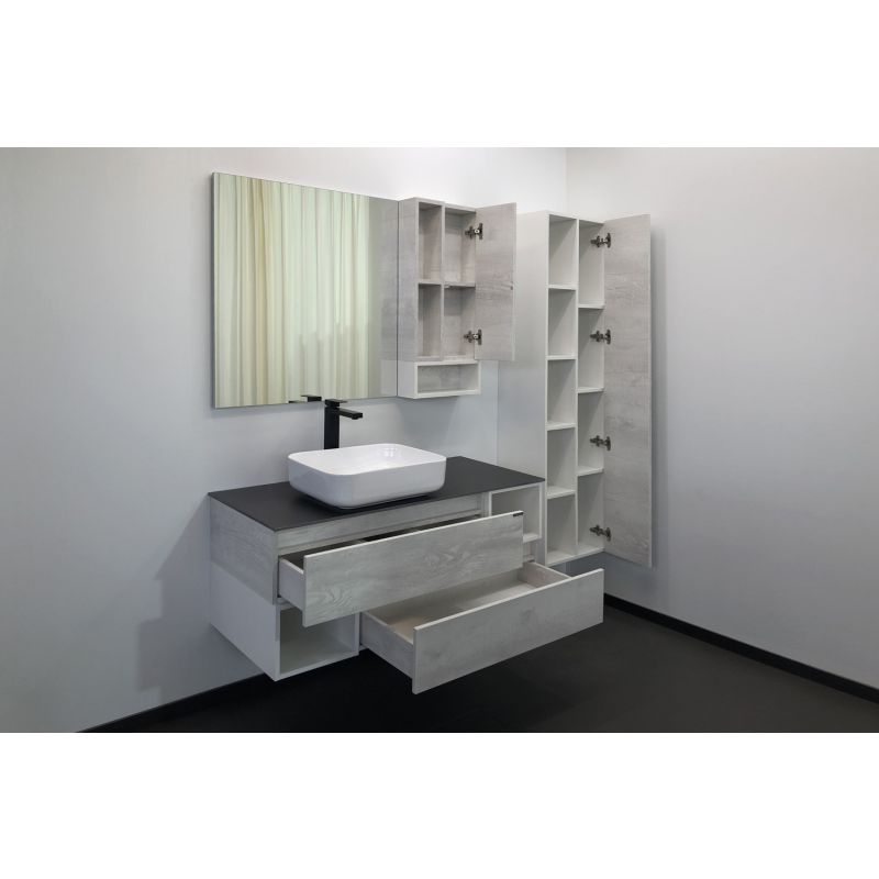 Зеркало-шкаф Comforty "Прага-120" 00004136262 дуб белый