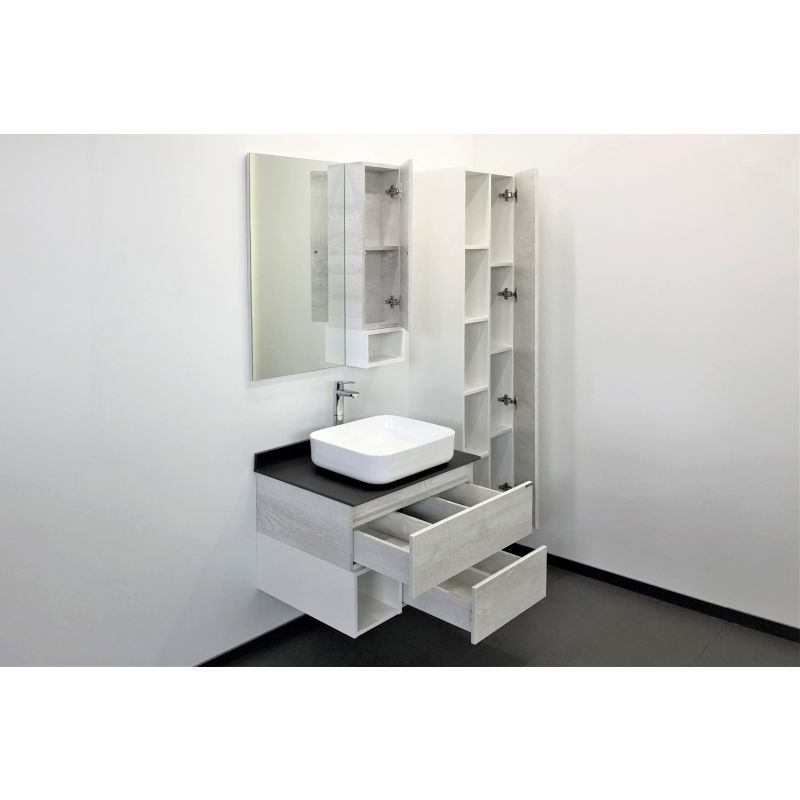 Зеркало-шкаф Comforty "Прага-75" 00004144199 дуб белый