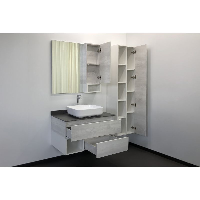 Зеркало-шкаф Comforty "Прага-90" 00004136263 дуб белый