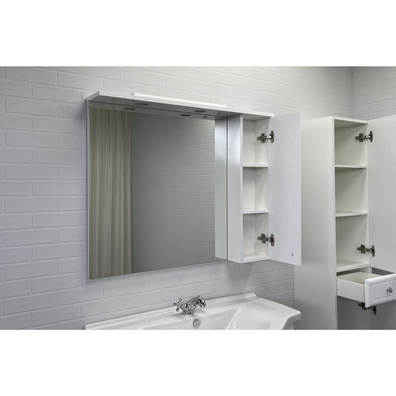 Зеркало-шкаф Comforty "Сочи-100" 00003132226 белый глянец