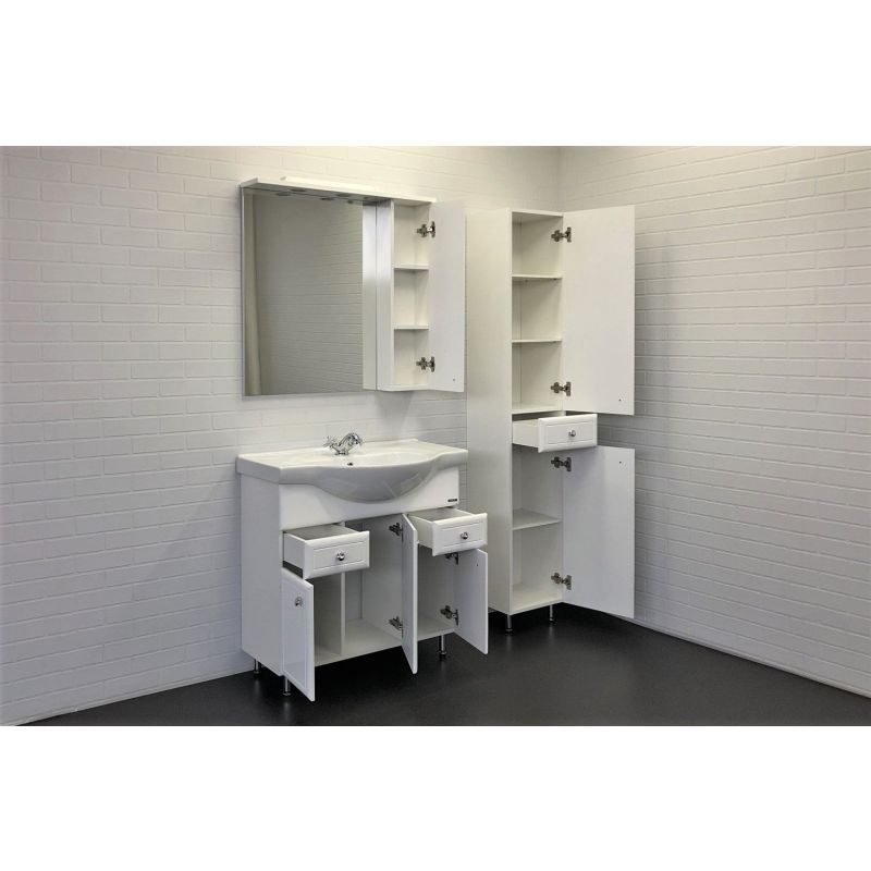 Зеркало-шкаф Comforty "Сочи-85" 00003132119 белый глянец