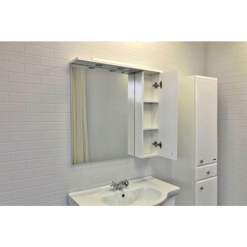 Зеркало-шкаф Comforty "Сочи-85" 00003132119 белый глянец