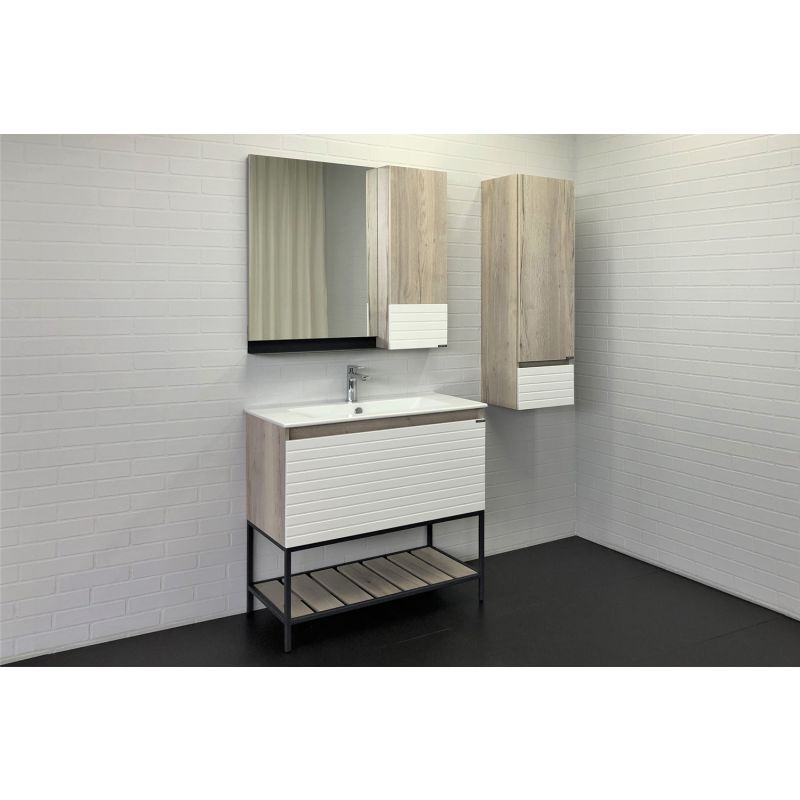 Зеркало-шкаф Comforty "Страсбург-90" 00-00006573 дуб дымчатый