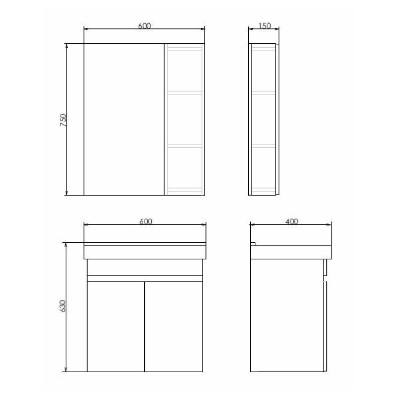 Зеркало-шкаф Comforty "Тромсе-60" 00004142221 дуб сонома