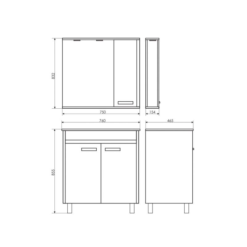 Зеркало-шкаф Comforty "Тулуза-75" 00003121662 сосна лоредо